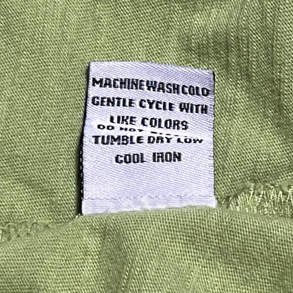Habitat Clothes To Live In Size Large Tunic Top V-Neck T-Shirt Green Knit Pocket - Picture 7 of 8